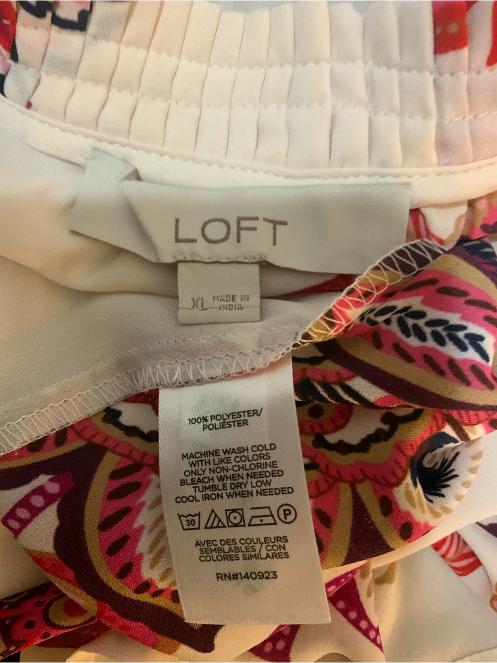 LOFT White Blouse with Pink Floral Print - Picture 5 of 5